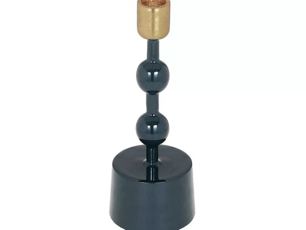 Castiçais Decorativos E Velas*OZAIA Conjunto De 2 Castiçais Em Aluminio Esmaltado A. 26,5 Cm X A. 22 Cm Azul-Esverdeado - Parina