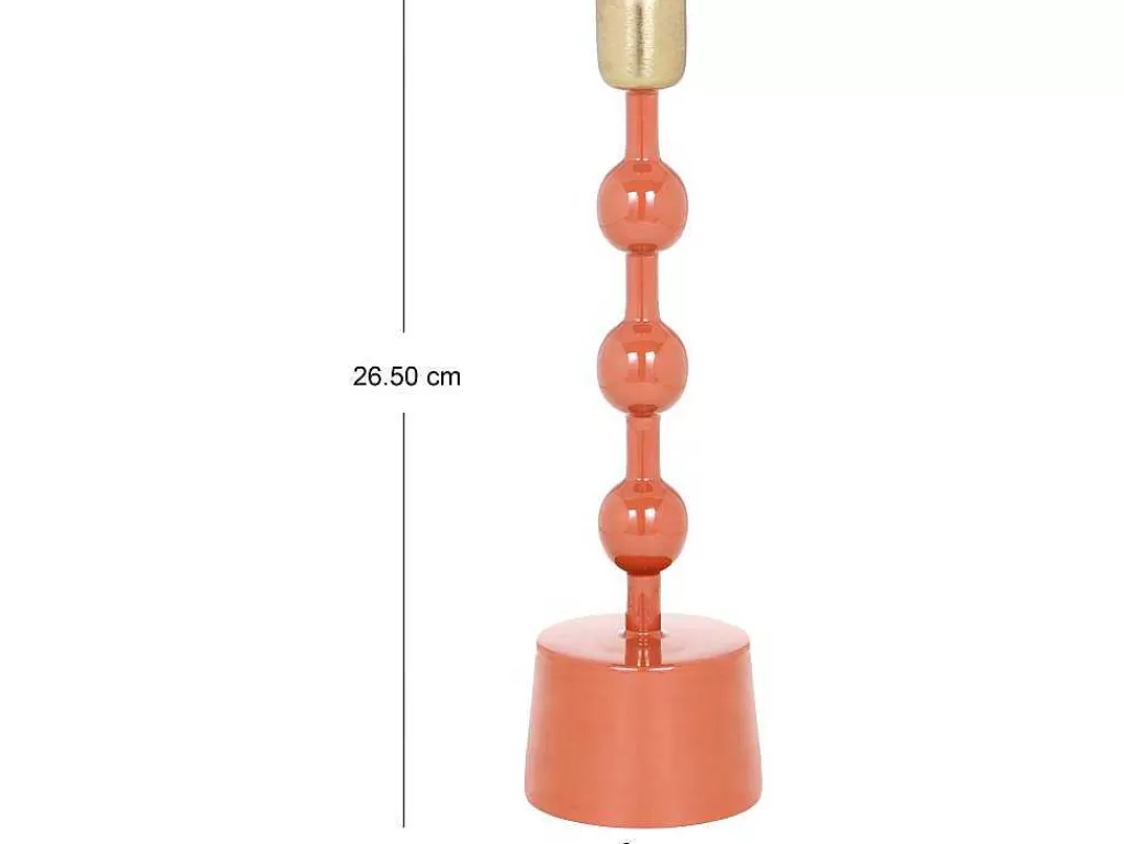 Castiçais Decorativos E Velas*OZAIA Conjunto De 2 Castiçais Em Aluminio Esmaltado A. 26,5 Cm X A. 22 Cm Terracota - Parina