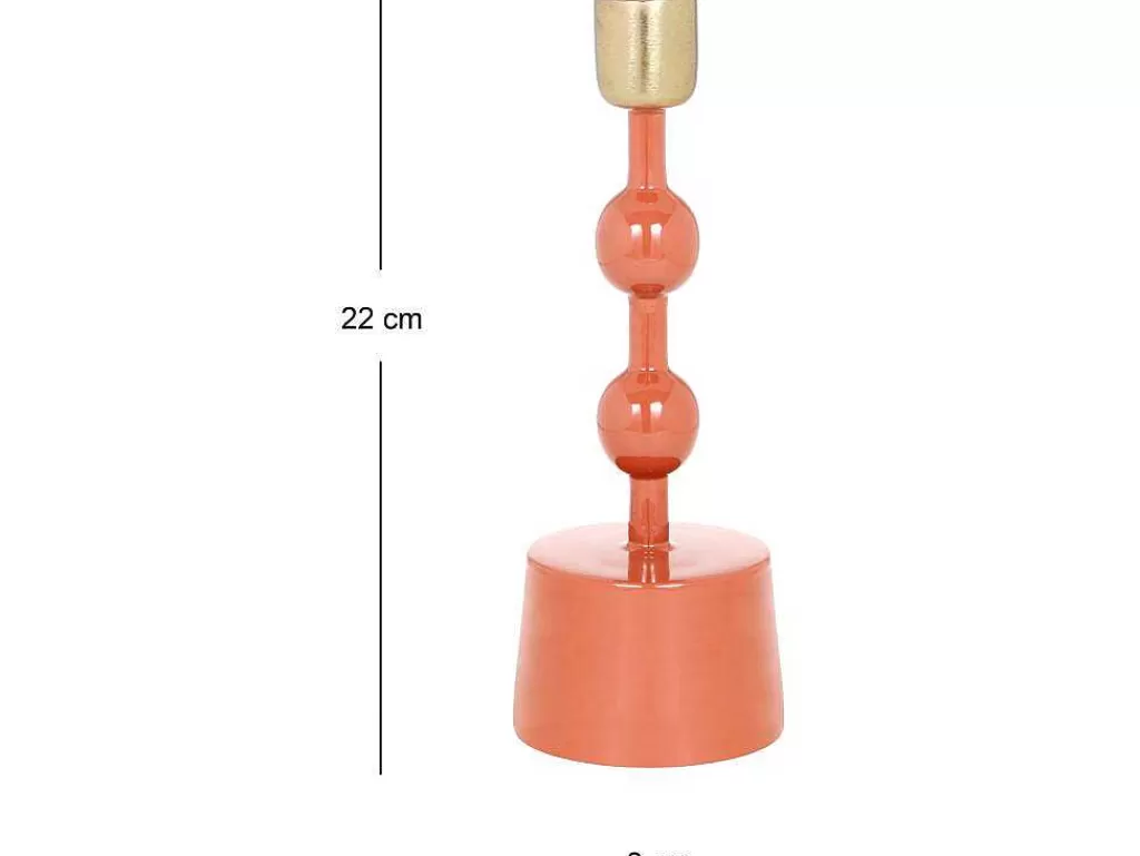 Castiçais Decorativos E Velas*OZAIA Conjunto De 2 Castiçais Em Aluminio Esmaltado A. 26,5 Cm X A. 22 Cm Terracota - Parina