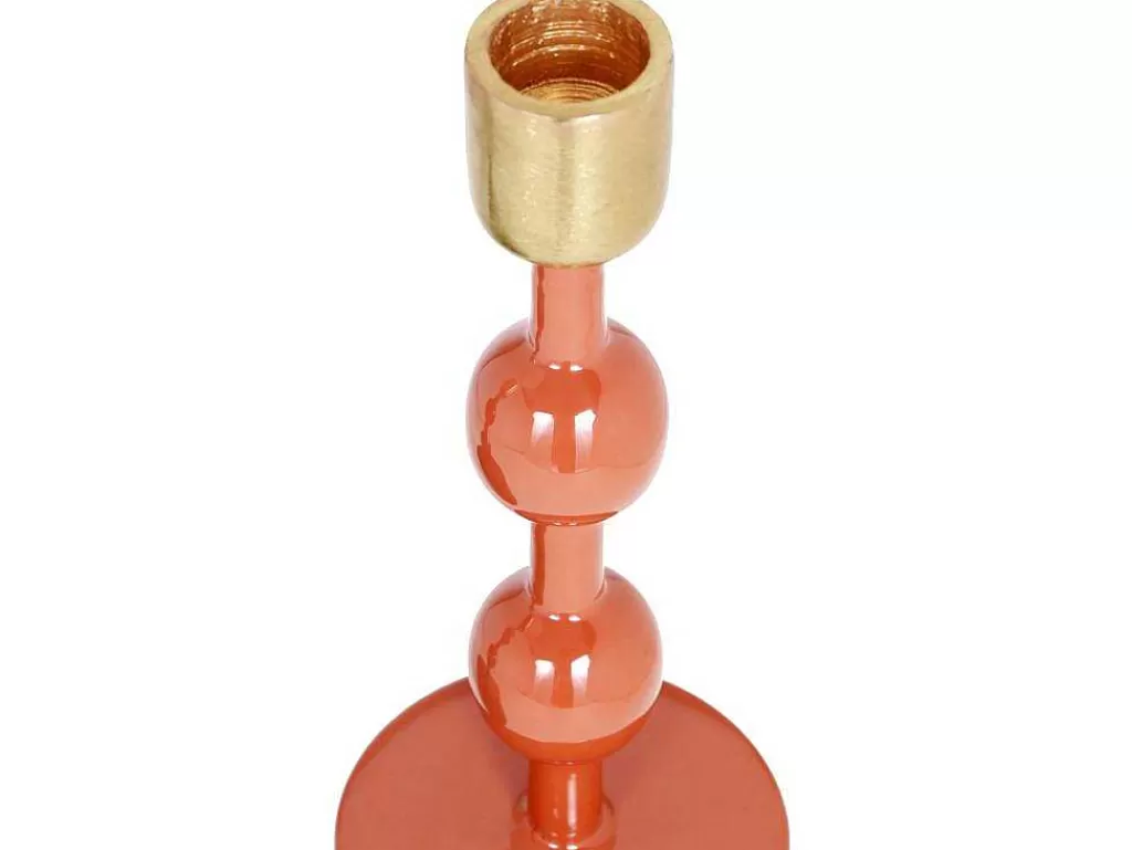 Castiçais Decorativos E Velas*OZAIA Conjunto De 2 Castiçais Em Aluminio Esmaltado A. 26,5 Cm X A. 22 Cm Terracota - Parina