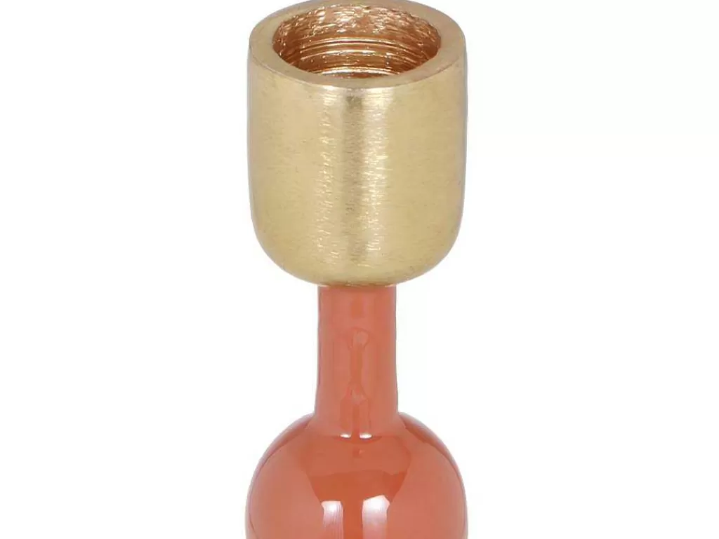 Castiçais Decorativos E Velas*OZAIA Conjunto De 2 Castiçais Em Aluminio Esmaltado A. 26,5 Cm X A. 22 Cm Terracota - Parina