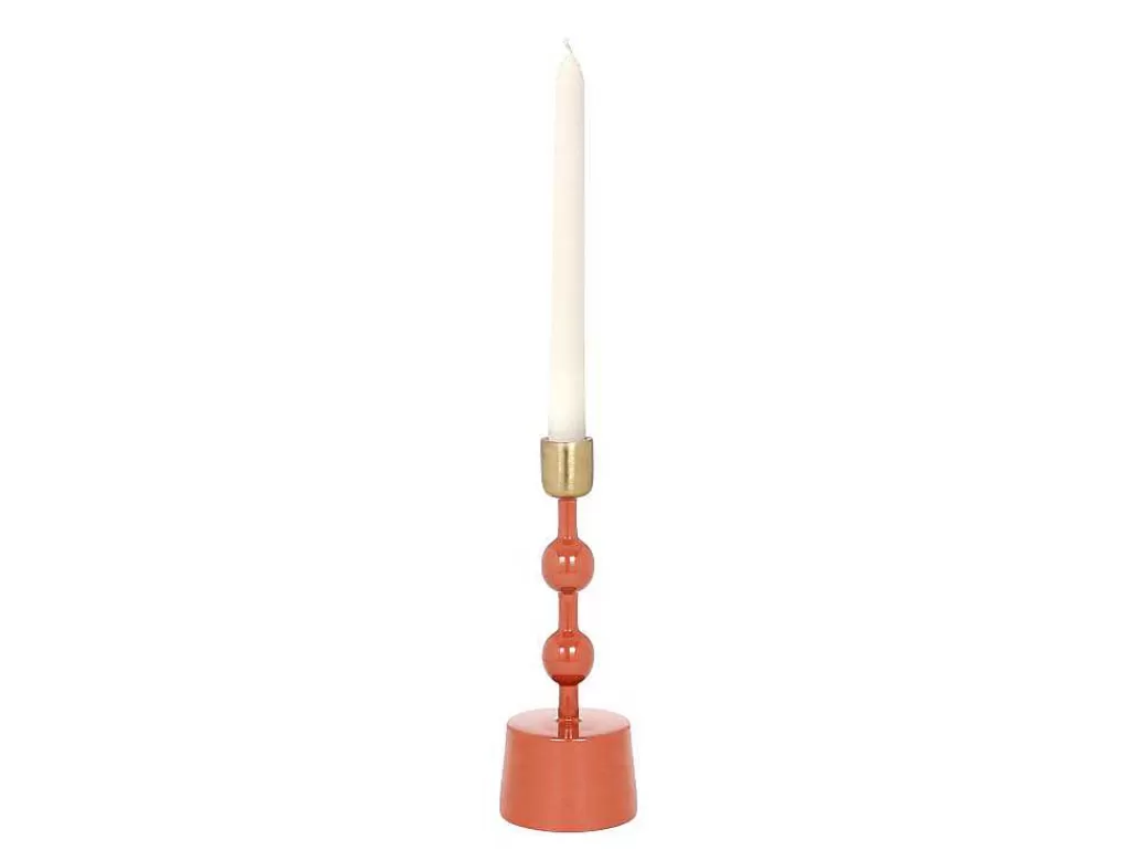Castiçais Decorativos E Velas*OZAIA Conjunto De 2 Castiçais Em Aluminio Esmaltado A. 26,5 Cm X A. 22 Cm Terracota - Parina