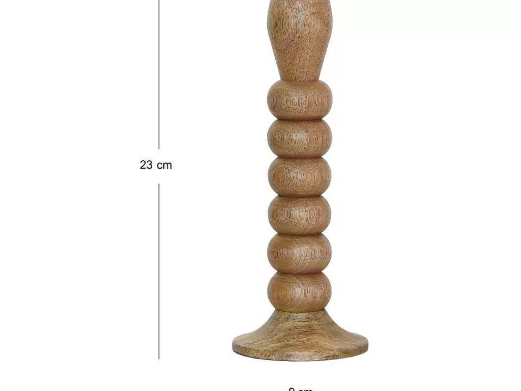Promoções Decoração*OZAIA Conjunto De 2 Castiçais Em Madeira De Mangueira A.23 Cm Natural - Fainin