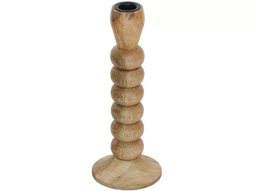 Promoções Decoração*OZAIA Conjunto De 2 Castiçais Em Madeira De Mangueira A.23 Cm Natural - Fainin