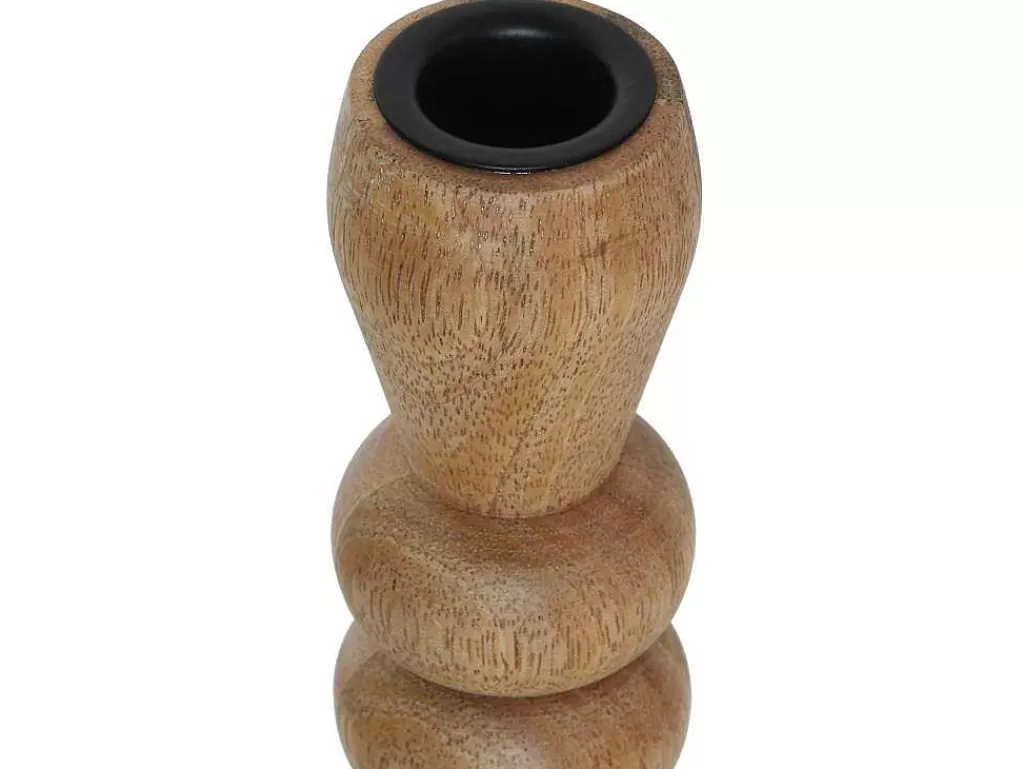 Promoções Decoração*OZAIA Conjunto De 2 Castiçais Em Madeira De Mangueira A.23 Cm Natural - Fainin