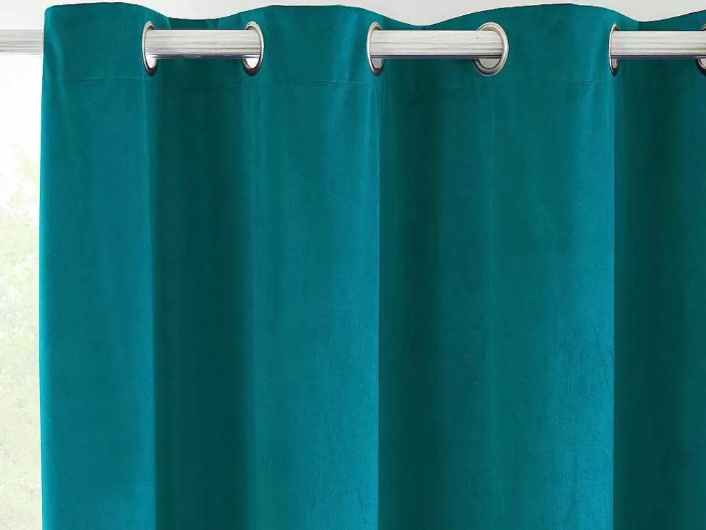 Têxtil De Casa*OZAIA Conjunto De 2 Cortinas Em Veludo 140 X 260 Cm Azul - Ahtari