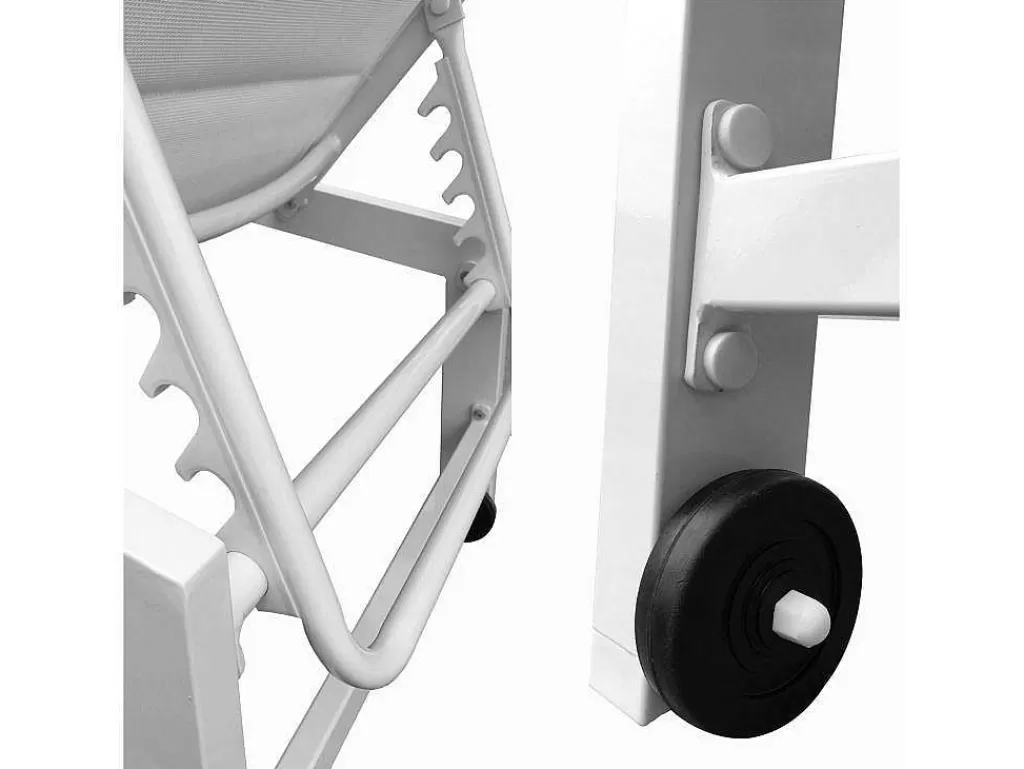 Espreguiçadeira*Happy Garden Conjunto De 2 Espreguiçadeiras Barbados Em Têxtileno Branco - Aluminio Branco