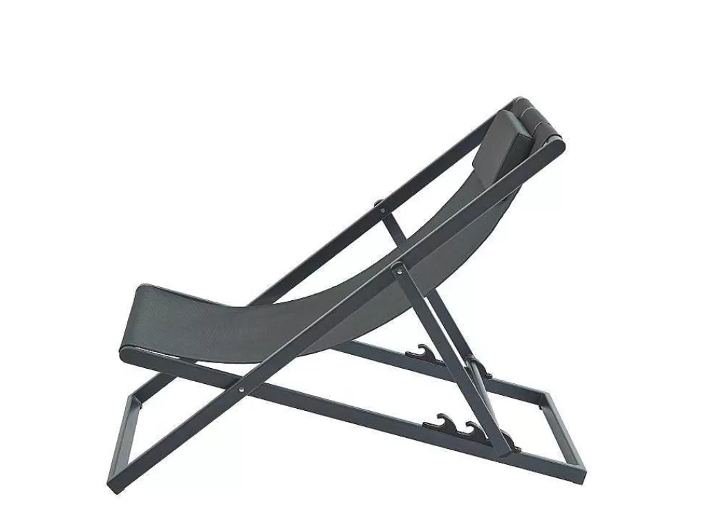 Espreguiçadeira*MYLIA Conjunto De 2 Espreguiçadeiras Chilenas Aluminio Antracite - Anilio De