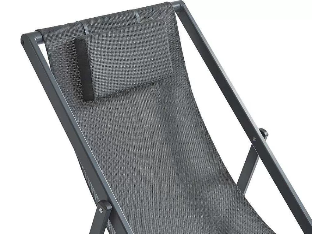 Espreguiçadeira*MYLIA Conjunto De 2 Espreguiçadeiras Chilenas Aluminio Antracite - Anilio De