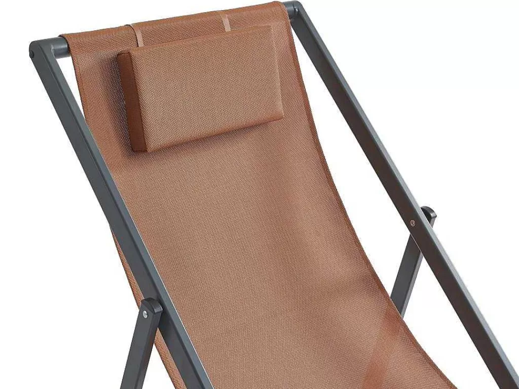 Espreguiçadeira*MYLIA Conjunto De 2 Espreguiçadeiras Chilenas Aluminio Terracota - Anilio De