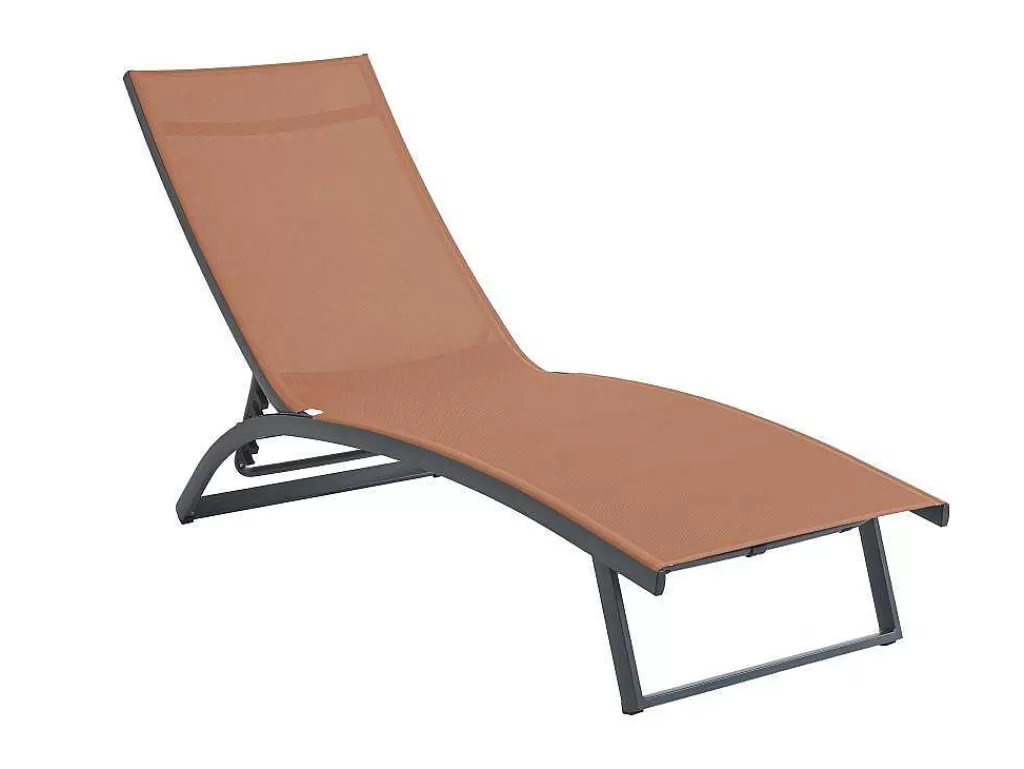 Espreguiçadeira*MYLIA Conjunto De 2 Espreguiçadeiras Com Varias Posicoes Aluminio E Têxtileno Terracota - Saranda De