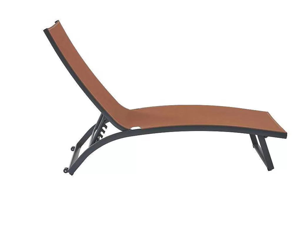 Espreguiçadeira*MYLIA Conjunto De 2 Espreguiçadeiras Com Varias Posicoes Aluminio E Têxtileno Terracota - Saranda De