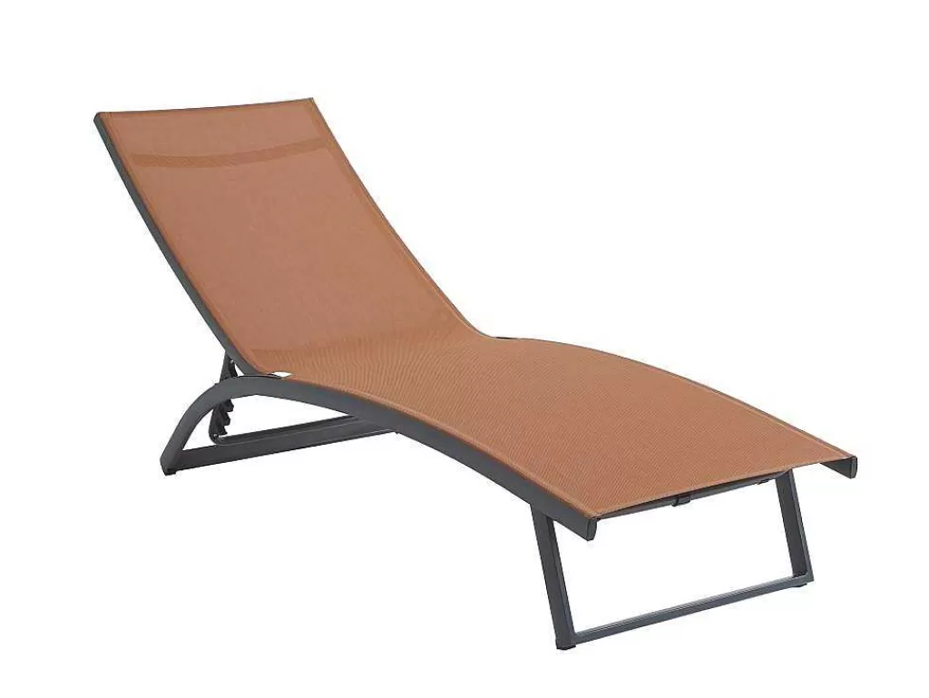 Espreguiçadeira*MYLIA Conjunto De 2 Espreguiçadeiras Com Varias Posicoes Aluminio E Têxtileno Terracota - Saranda De