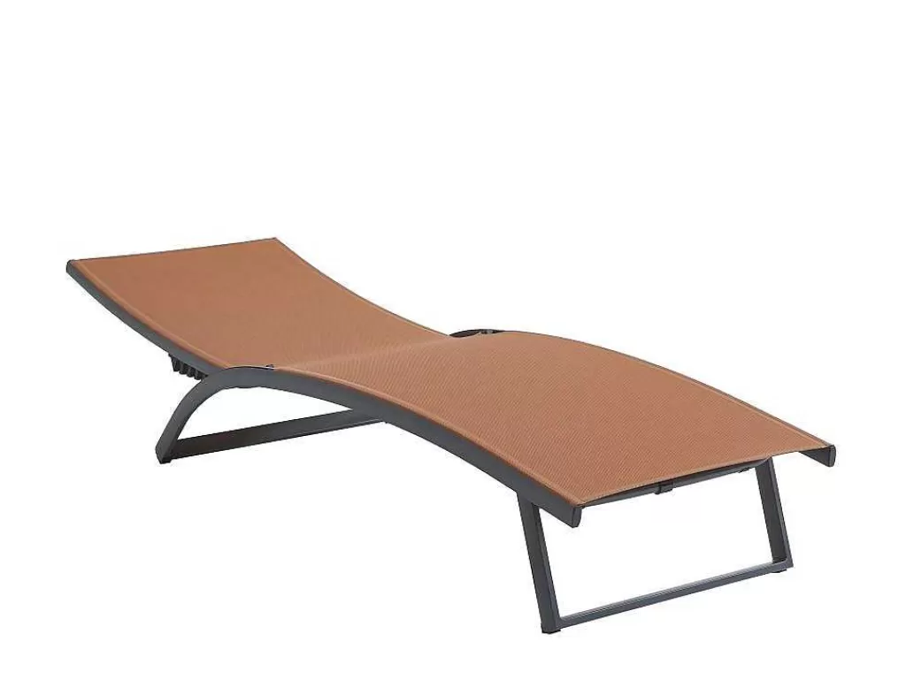 Espreguiçadeira*MYLIA Conjunto De 2 Espreguiçadeiras Com Varias Posicoes Aluminio E Têxtileno Terracota - Saranda De