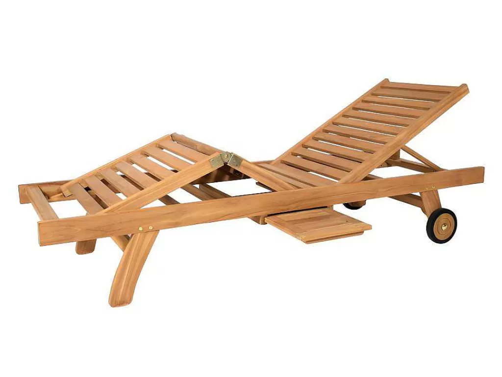 Espreguiçadeira*MYLIA Conjunto De 2 Espreguiçadeiras Multiposicoes Teca Natural Claro - Byblos Ii De