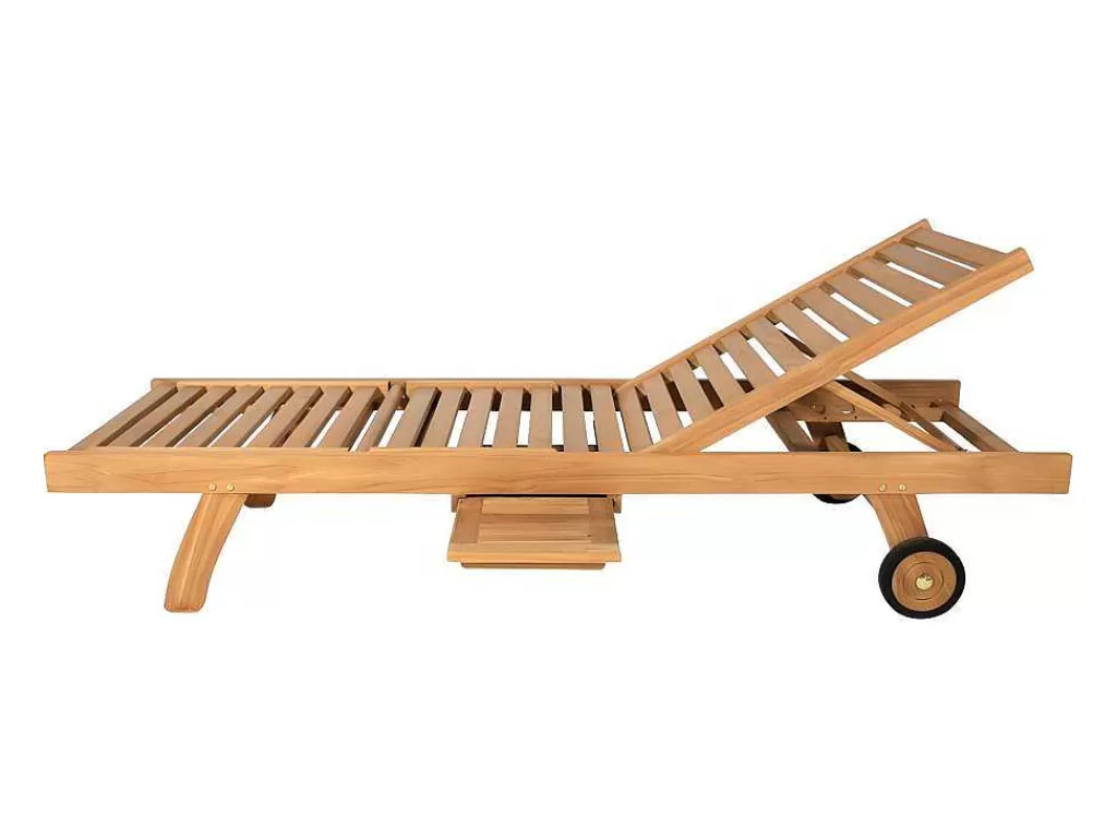 Espreguiçadeira*MYLIA Conjunto De 2 Espreguiçadeiras Multiposicoes Teca Natural Claro - Byblos Ii De