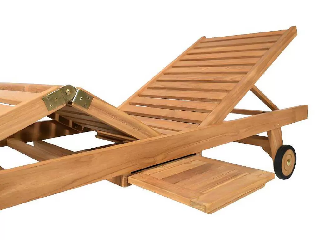 Espreguiçadeira*MYLIA Conjunto De 2 Espreguiçadeiras Multiposicoes Teca Natural Claro - Byblos Ii De