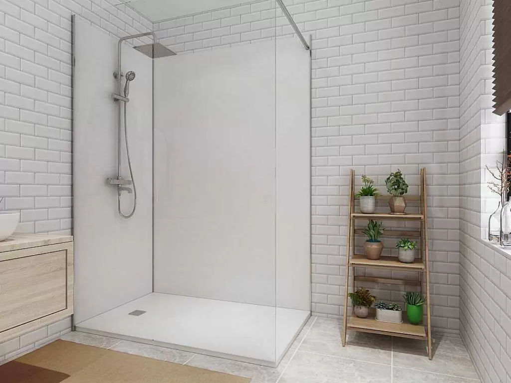 Painel De Parede Para Duche*Shower & Design Conjunto De 2 Paineis De Parede De Casa De Banho Com Perfis Incluidos De C. 90 X L. 120 X A. 210 Cm