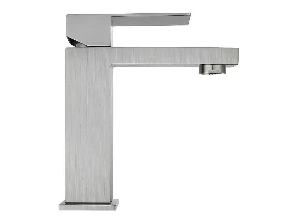Torneira*Shower & Design Conjunto De 2 Torneiras Misturadoras Mecanicas Quadradas Inox Cor Niquel Esvocado A17,3 Cm - Canilas