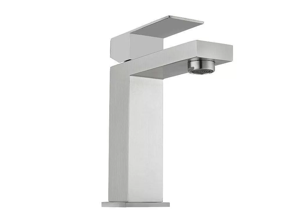 Torneira*Shower & Design Conjunto De 2 Torneiras Misturadoras Mecanicas Quadradas Inox Cor Niquel Esvocado A17,3 Cm - Canilas