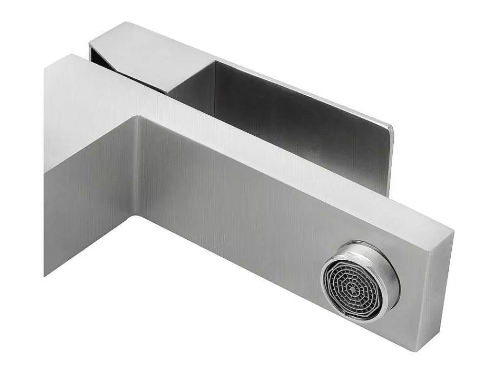 Torneira*Shower & Design Conjunto De 2 Torneiras Misturadoras Mecanicas Quadradas Inox Cor Niquel Esvocado A17,3 Cm - Canilas