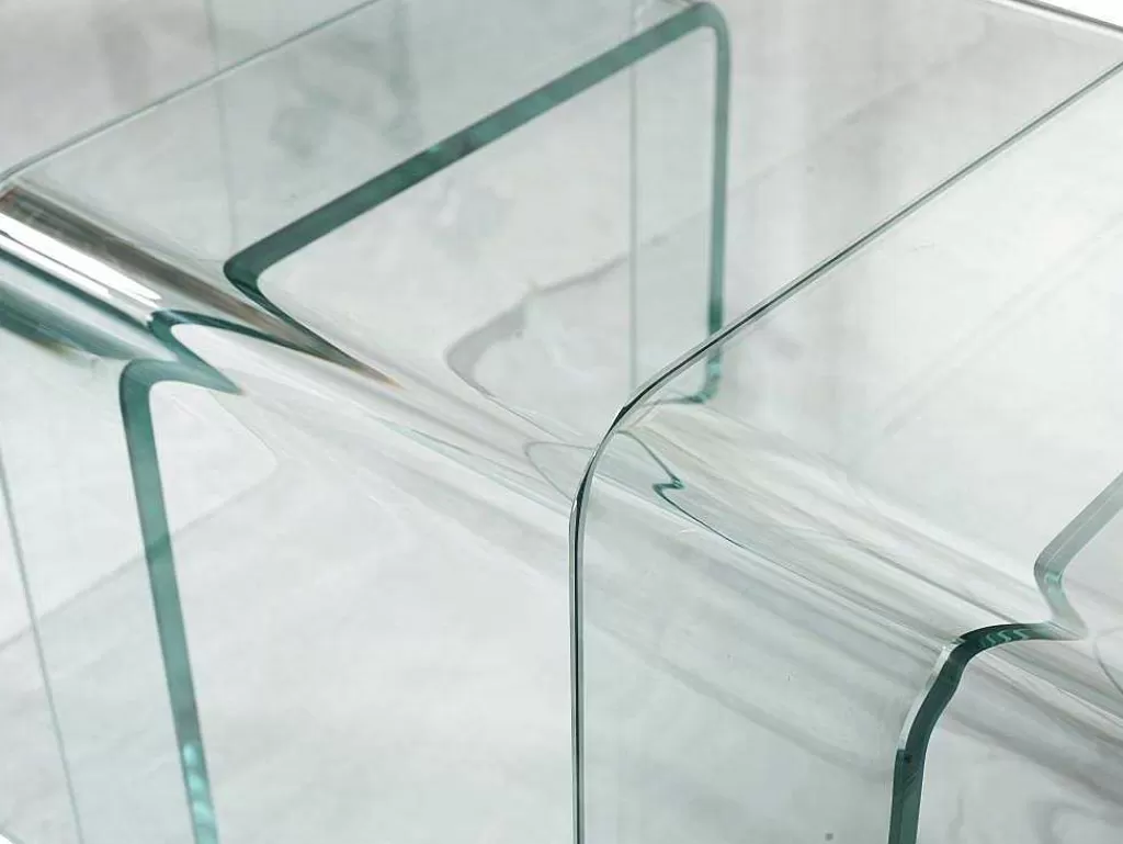 Mesa De Centro*Vente-unique Conjunto De 3 Mesas De Centro De Encaixar Minka - Vidro Temperado