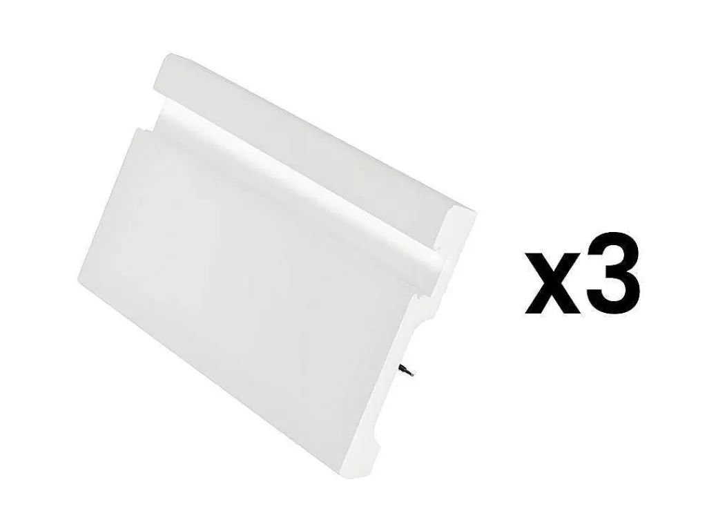 Rodape*Vente-unique Conjunto De 3 RodaPés Em Polistireno C290 X A12 Cm Branco - Ateno