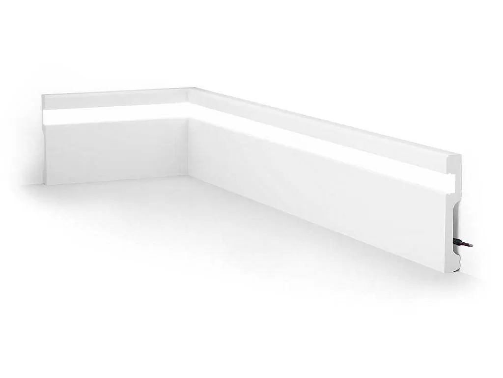 Rodape*Vente-unique Conjunto De 3 RodaPés Em Polistireno C290 X A12 Cm Branco - Ateno