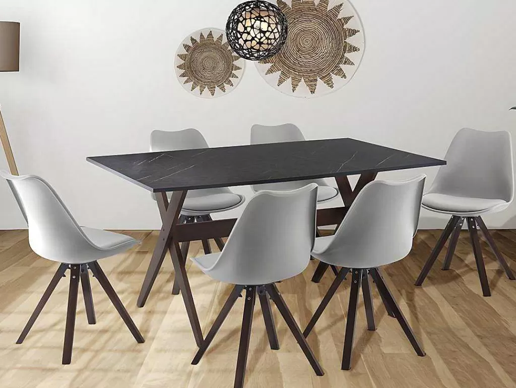 Promoções Sala*Vente-unique Conjunto De 6 Cadeiras Em Polipropileno E Faia Cinzento E Natural Escuro - Serani
