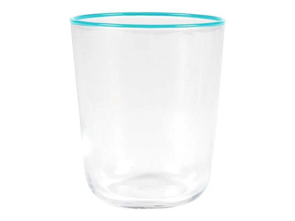 Louça E Utensílios De Cozinha*OZAIA Conjunto De 6 Copos De Agua Com Borda Azul 31,5 Cl - D. 8 X A. 9,5 Cm - Azuran