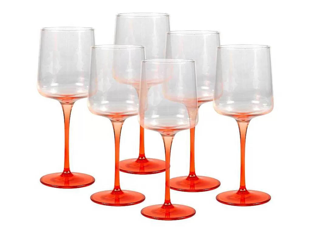 Louça E Utensílios De Cozinha*OZAIA Conjunto De 6 Copos De Vinho De Pe Laranja 27 Cl - D. 9.5 X A.13Cm - Coraly