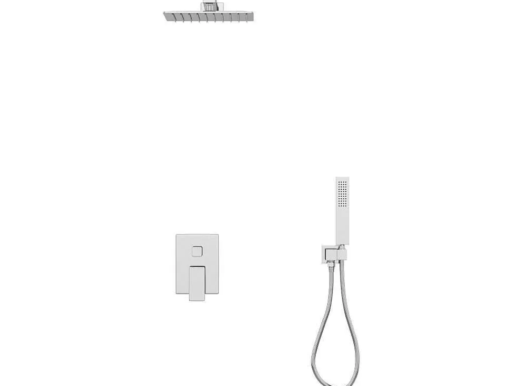 Coluna De Duche*Shower & Design Conjunto De Duche Encastravel Com Torneira Misturadora Mecanica Cor Niquel Escovado - Tocantis