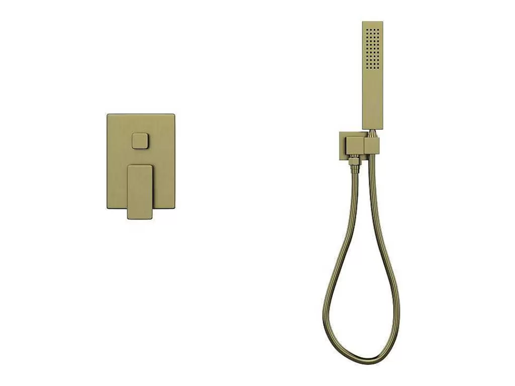 Coluna De Duche*Shower & Design Conjunto De Duche Encastravel Com Torneira Misturadora Mecanica Dourado Acabamento Acetinado - Tocantis