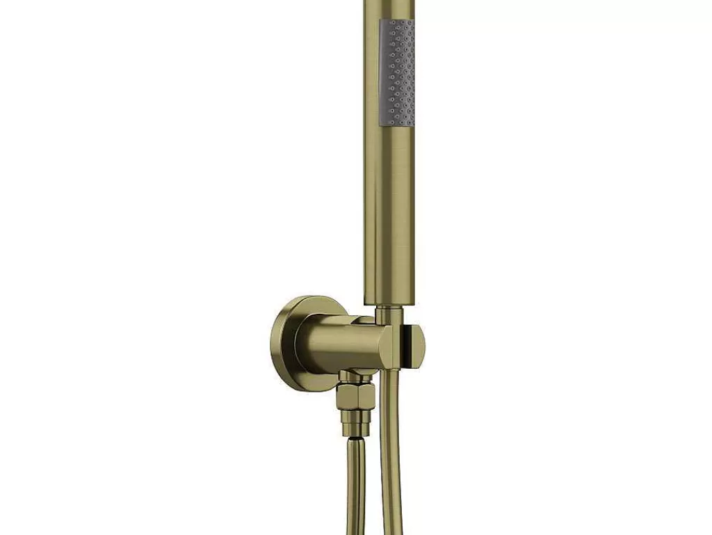 Promoções Casa De Banho & Bem-Estar*Shower & Design Conjunto De Duche Encastravel Com Torneira Misturadora Mecanica Dourado Acabamento Escovado - Tamise