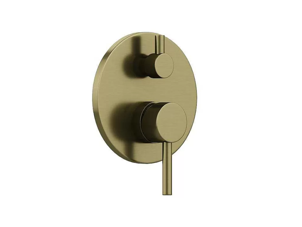 Promoções Casa De Banho & Bem-Estar*Shower & Design Conjunto De Duche Encastravel Com Torneira Misturadora Mecanica Dourado Acabamento Escovado - Tamise