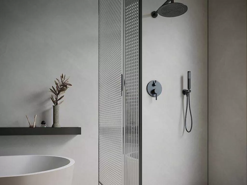 Coluna De Duche*Shower & Design Conjunto De Duche Encastravel Com Torneira Misturadora Mecanica Preto Mate - Tamise