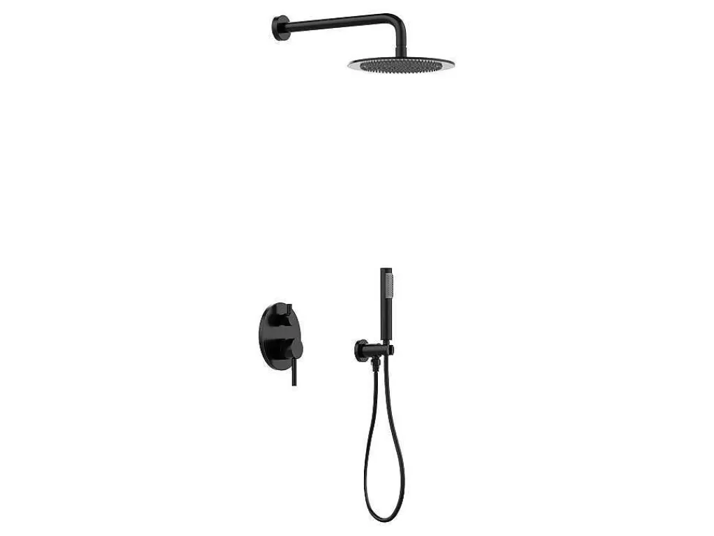 Coluna De Duche*Shower & Design Conjunto De Duche Encastravel Com Torneira Misturadora Mecanica Preto Mate - Tamise
