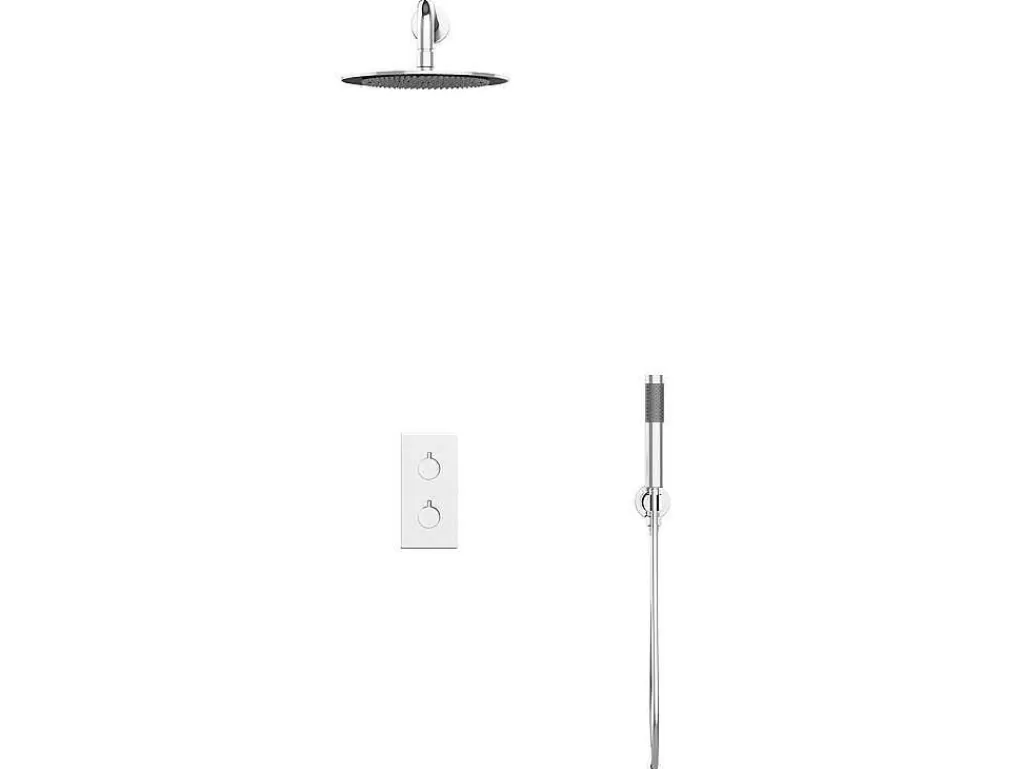 Promoções Casa De Banho & Bem-Estar*Shower & Design Conjunto De Duche Encastravel Com Torneira Misturadora Termostatica Cor Niquel Escovado - Timavo