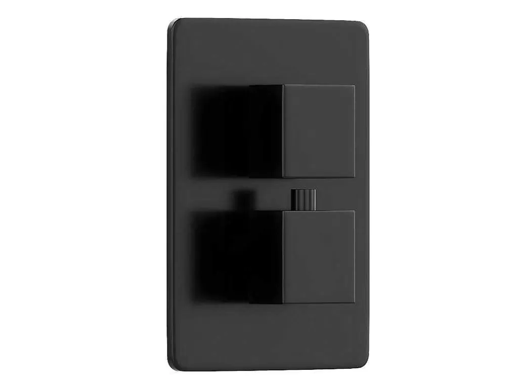 Coluna De Duche*Shower & Design Conjunto De Duche Encastravel Com Torneira Misturadora Termostatica E Suporte De Parede Fixo Preto Mate - Terek