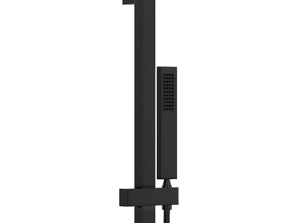Coluna De Duche*Shower & Design Conjunto De Duche Encastravel Com Torneira Misturadora Termostatica E Suporte De Parede Regulavel Preto Mate - Terek