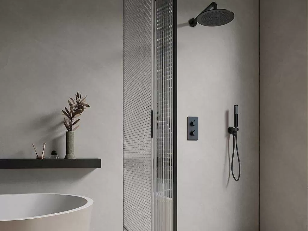 Coluna De Duche*Shower & Design Conjunto De Duche Encastravel Com Torneira Misturadora Termostatica Preto Mate - Timavo