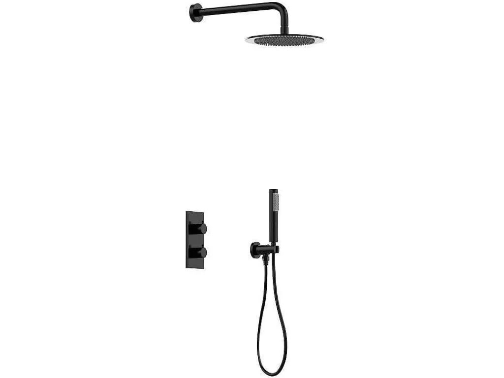 Coluna De Duche*Shower & Design Conjunto De Duche Encastravel Com Torneira Misturadora Termostatica Preto Mate - Timavo