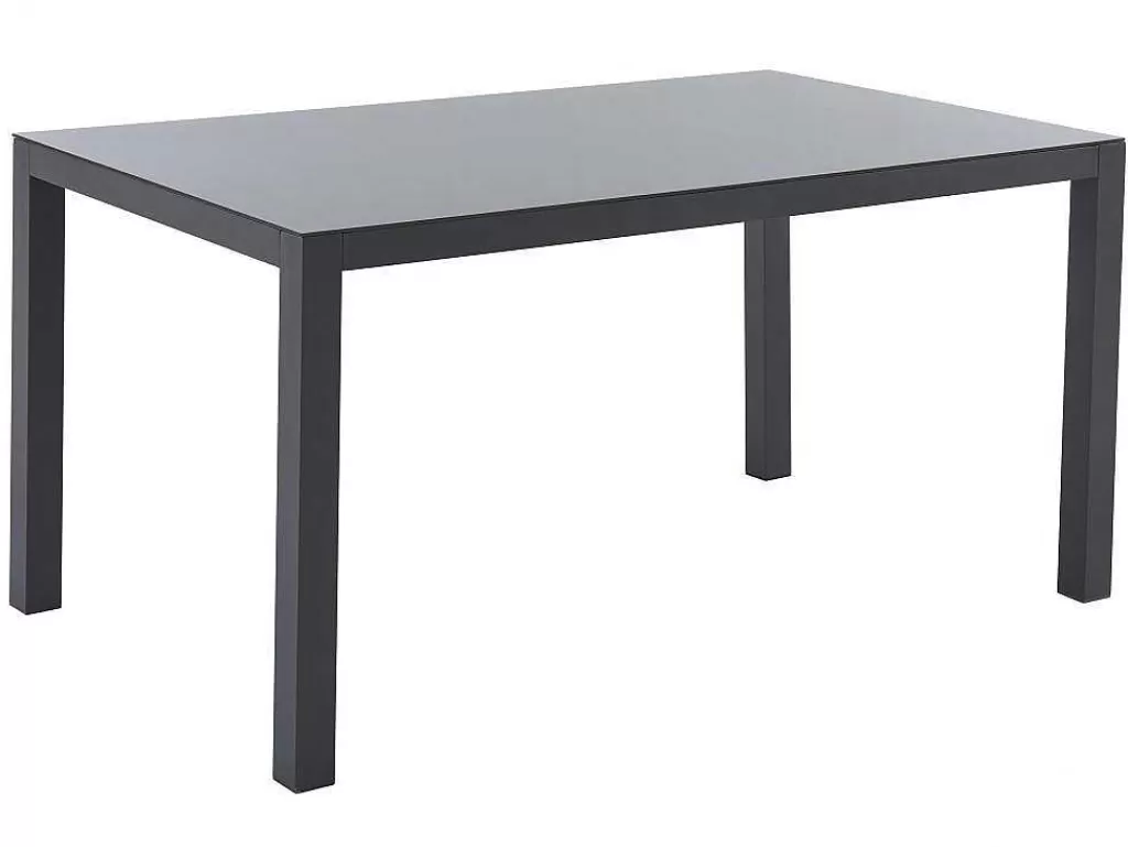 Conjunto Mesa E Cadeiras De Jardim*MYLIA Conjunto De Jardim Em Aluminio, Uma Mesa C. 150 Cm E 6 Cadeiroes, Cinzento Antracite - Jolane