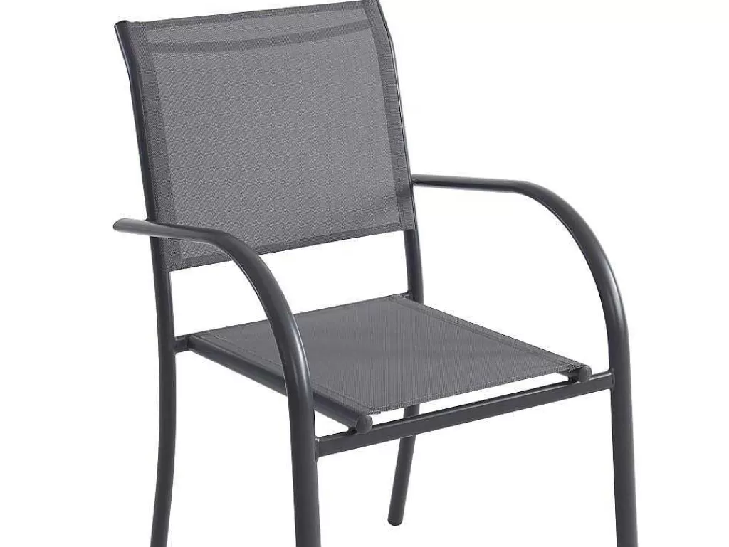 Conjunto Mesa E Cadeiras De Jardim*MYLIA Conjunto De Jardim Em Aluminio, Uma Mesa C. 150 Cm E 6 Cadeiroes, Cinzento Antracite - Jolane