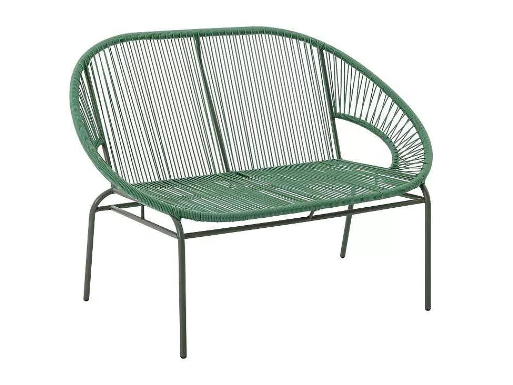 Conjunto Relax De Jardim*MYLIA Conjunto De Jardim Em Fios De Resina Entrancados, 2 Cadeiroes, Um Banco E Uma Mesa Caqui - Alios Iii De