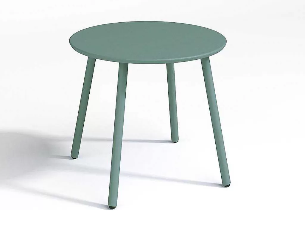 Conjunto Relax De Jardim*MYLIA Conjunto De Jardim Em Metal, 2 Cadeiroes Baixos Empilhaveis E Uma Mesa De Apoio, Verde-Amendoa - Mirmande