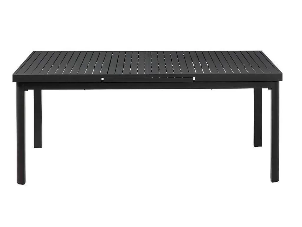 Conjunto Mesa E Cadeiras De Jardim*MYLIA Conjunto De Jardim Mesa E Cadeiras De Jardim Em Aluminio: Uma Mesa Extensivel 180/240 Cm E 8 Cadeiras Empilhaveis - Cinza Escuro - Nauru