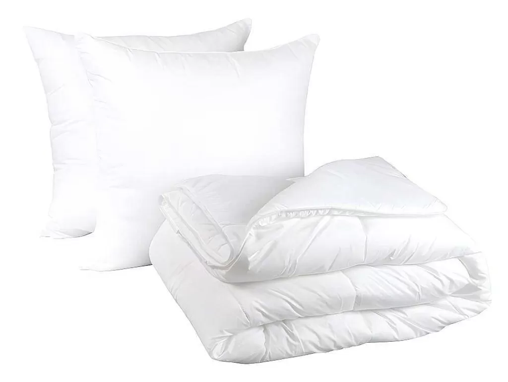 Almofada*DODO Conjunto Edredão Temperado 220X240 + 2 Almofadas 60X60 Aqua-Pure - Capa 100% Algodao Biologico