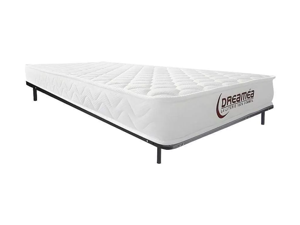 Conjunto Colchão E Sommier*DREAMEA Conjunto Estrado De Ripas + Colchão De Espuma Acolhimento Memória De Forma Com 15 Cm De EsPéssura De 90 X 190 Cm - Pelops Da