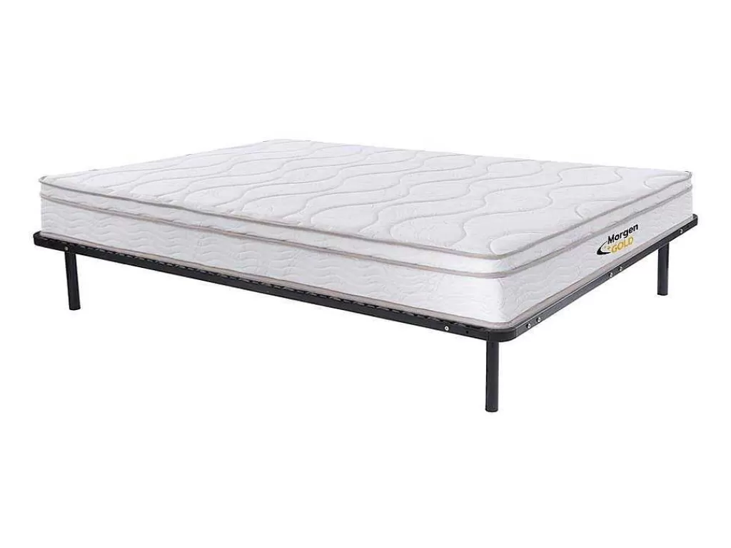Conjunto Colchão E Sommier*Morgengold Conjunto Estrutura De Ripas + Colchão De Molas 3 Zonas E Memória De Forma Wolkentanz De - 160X200 Cm